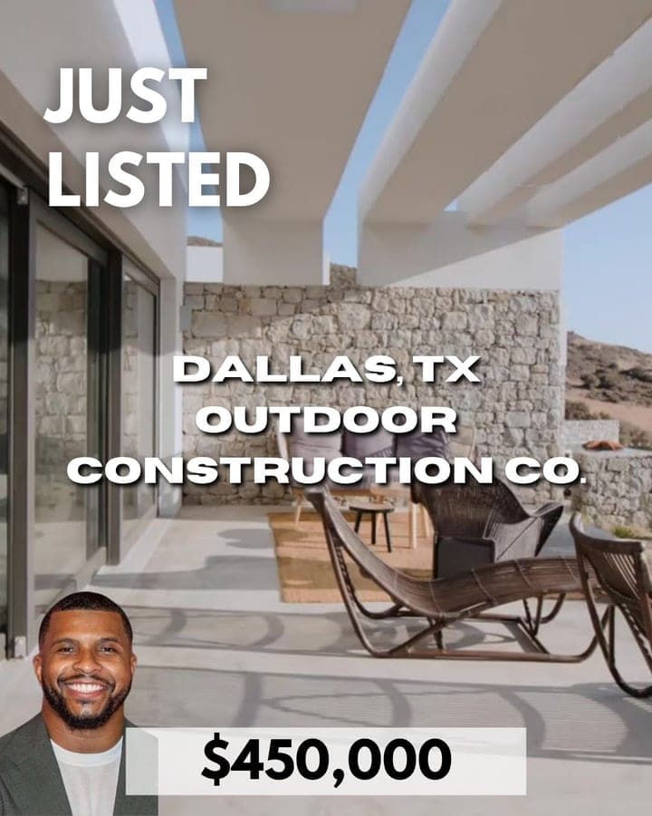 Just Listed: Dallas, TX Outdoor Construction Co. — $450,000